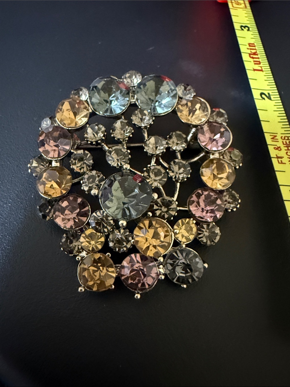 Multicolor Crystal Cluster Brooch - Women Jewelry